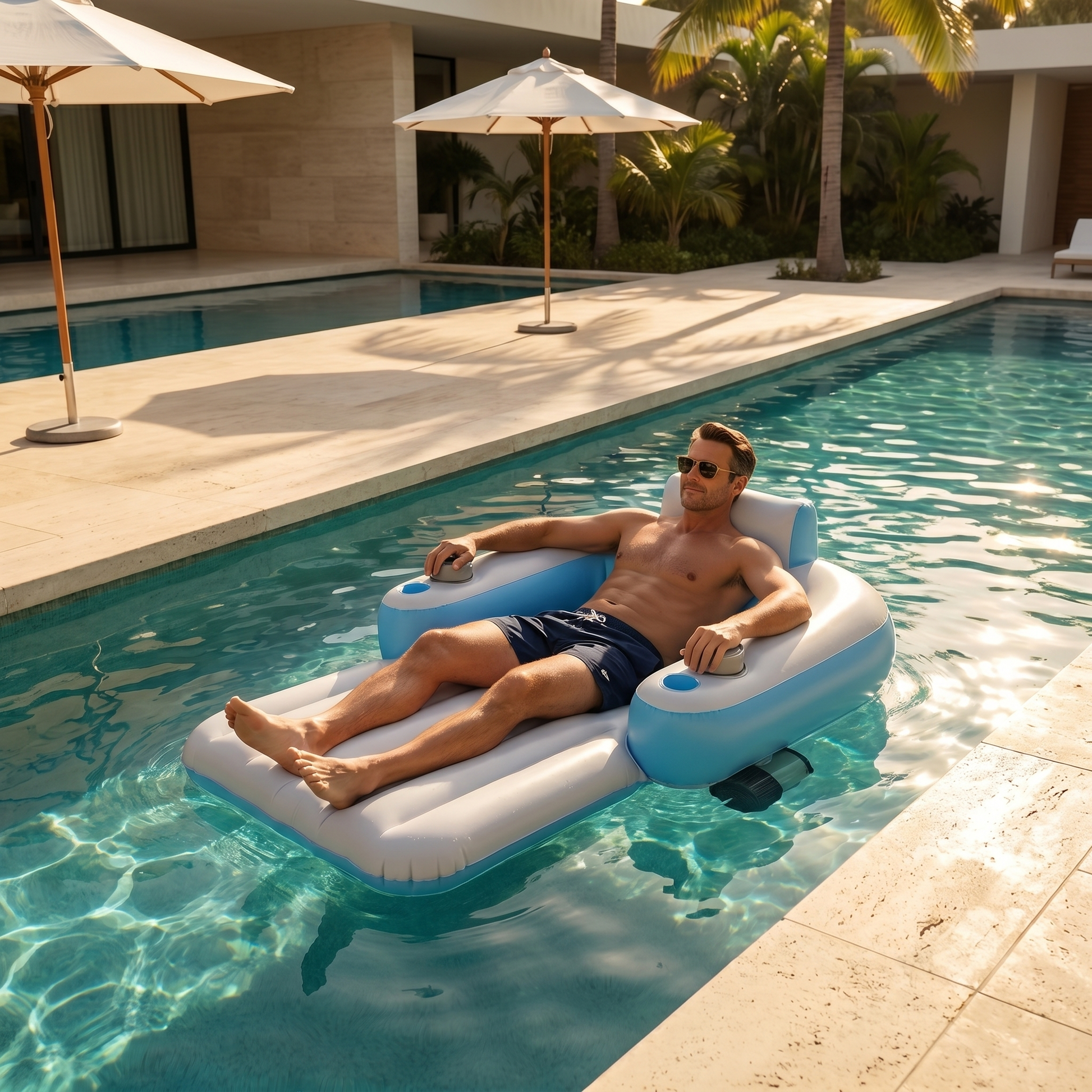 Cruising the pool on The Society Cruiser