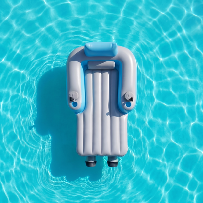 Top-down view on turquoise pool water